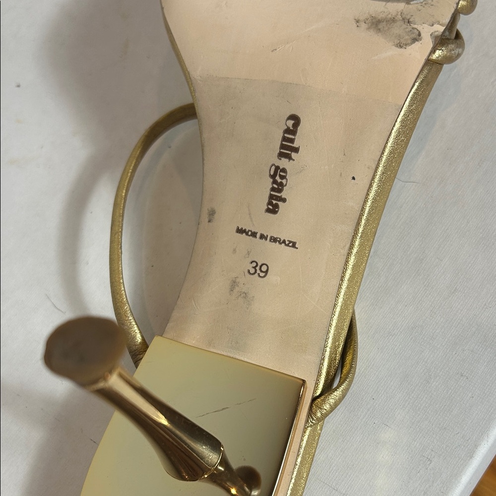 Cult Gaia Lydia Sandals Gold Strappy Heels - Picture 8 of 8